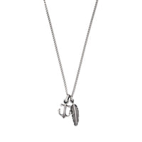 Anchor & Feather Pendant on Curb-Link Chain thumbnail 1