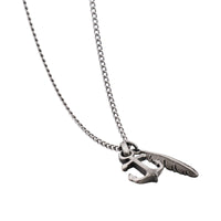 Anchor & Feather Pendant on Curb-Link Chain thumbnail 3