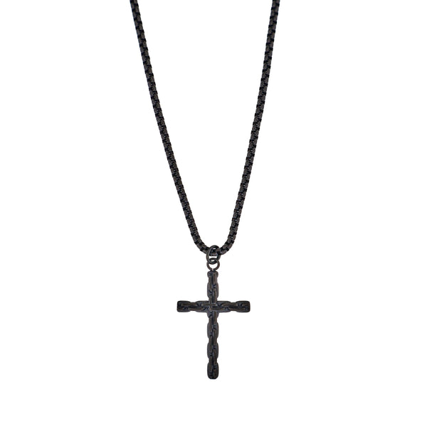 Black Stainless Cross Chain