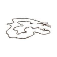 Brushed Stainless Cross on Curb-Link Chain thumbnail 3