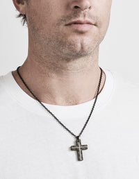 Carbon Fibre Cross with Rose Gold Lines thumbnail 2