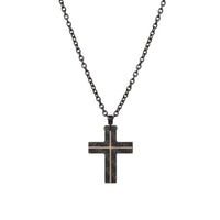 Carbon Fibre Cross with Rose Gold Lines thumbnail 1