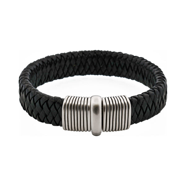 Black Woven Leather Bracelet