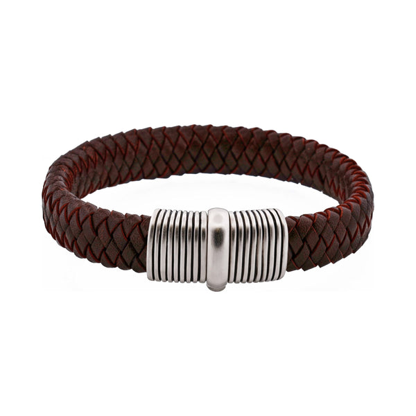 Brown Woven Leather Bracelet
