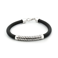 Sterling Silver Leather Bracelet thumbnail 1