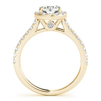 Lana in yellow gold, side view showing the hidden bezel set diamond