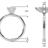Measurements of Maeve marquise cut diamond ring. All measurements in millimetres 