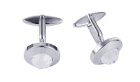 Round Clear Crystal Cufflinks thumbnail 1