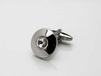 Round Clear Crystal Cufflinks thumbnail 2