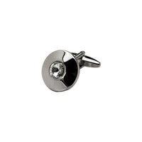 Round Clear Crystal Cufflinks thumbnail 3
