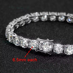 Each stone on this Moissanite tennis bracelet is 6.5mm