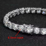 Each stone on this Moissanite tennis bracelet is 6.5mm