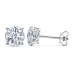 Zoey Two Carat Lab Grown Diamond Ear Studs / Earrings.  Total diamond weight 2.00 carats.  4 claw setting. 14ct white gold version. 