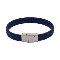 Stainless Steel & Dark Blue Cord Bracelet thumbnail 1