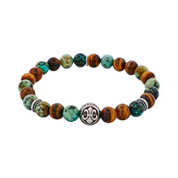 Tiger Eye & African Turquoise Bead Bracelet thumbnail 1