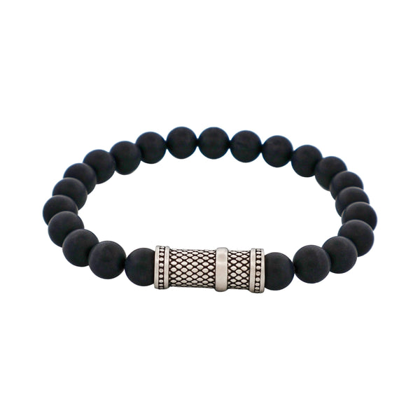 Black Agate Bead Bracelet