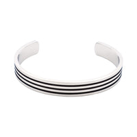 Polished Stainless Black-Stripe Cuff thumbnail 1