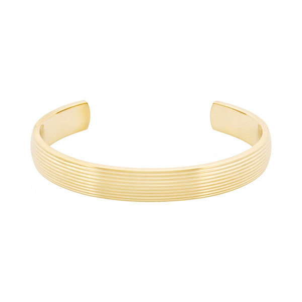 Gold Striped Cuff Bangle