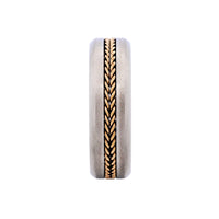 Steel & Yellow Gold Mesh Band Ring thumbnail 1