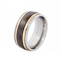 Gold & Black Stainless Ring thumbnail 3