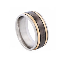 Gold & Black Stainless Ring thumbnail 4