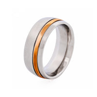 Steel & Rose Gold Band Ring thumbnail 3