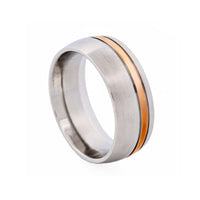 Steel & Rose Gold Band Ring thumbnail 4