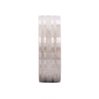 Brushed Steel Frosted Stripe Pattern Ring thumbnail 1