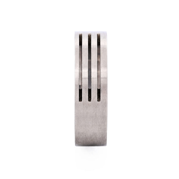 Three Cutout Lines Ring