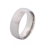 Brushed Steel Frosted Square Wrap Pattern Ring thumbnail 3