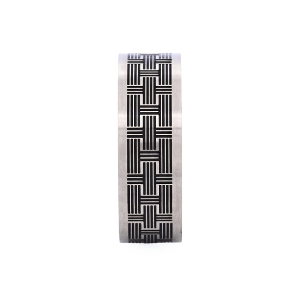 Black Enamel Brick Ring