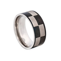 Frosted Steel Black Check Ring thumbnail 4