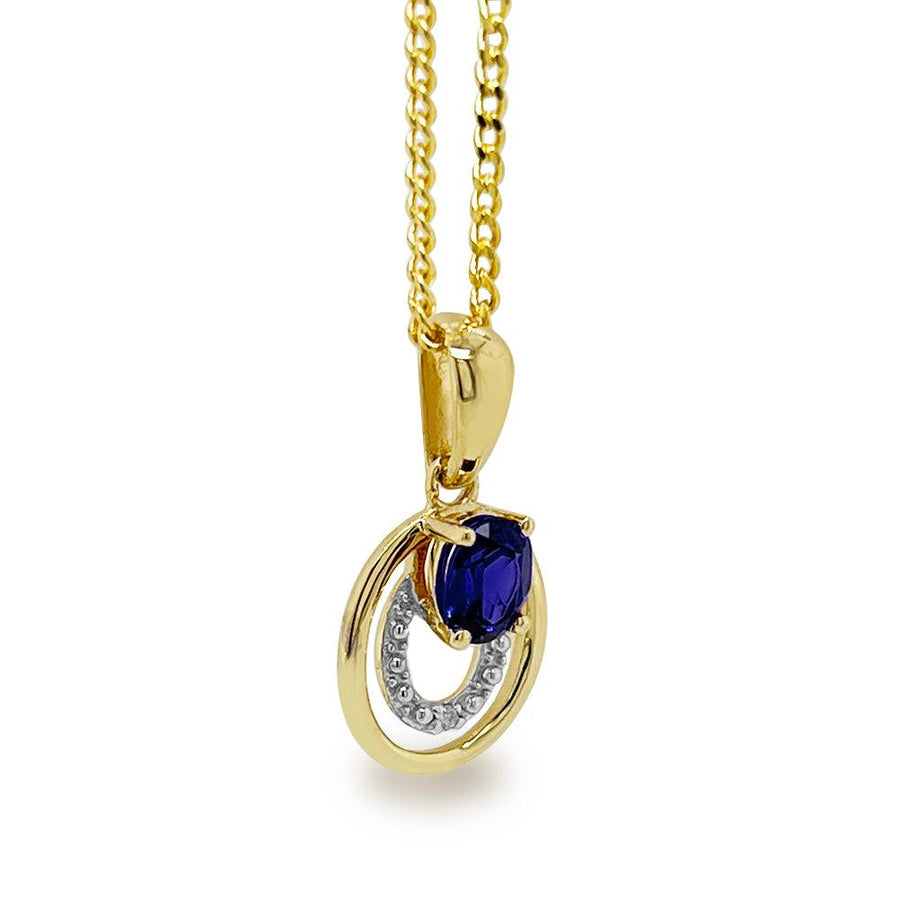 Sapphire Dress Pendant with Diamond