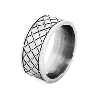 Gunmetal Cross-Pattern Ring thumbnail 2