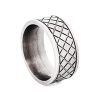 Gunmetal Cross-Pattern Ring thumbnail 3