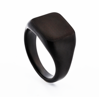 Brushed Black Signet Ring thumbnail 4