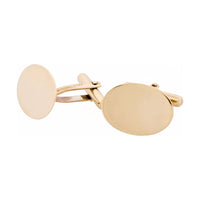 9ct Yellow Gold Plain Oval Cufflinks thumbnail 1