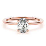 Margot Oval Diamond Engagement Ring in Rose Gold – Romantic Solitaire Design