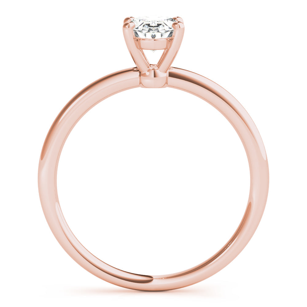 Margot oval solitaire engagement ring in rose gold, side profile