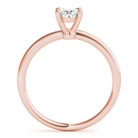 Margot oval solitaire engagement ring in rose gold, side profile