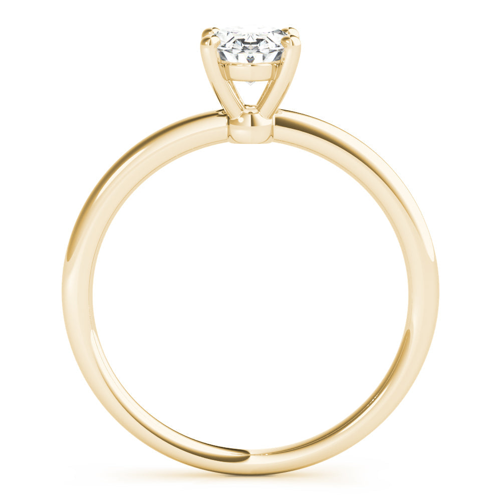 Margot oval solitaire engagement ring in yellow gold, side profile