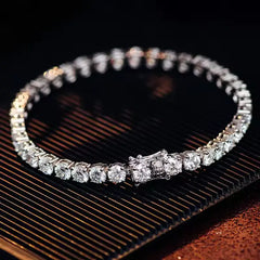 9.50 Carat, Moissanite Tennis Bracelet - A Timeless Treasure. 4.0mm Wide