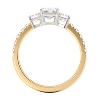 Aspen — Emerald Cut Lab Grown Diamond Trilogy Engagement Ring thumbnail 2