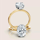 Alcina Ring: 2 Carat Oval Lab Diamond Solitaire Engagement Ring