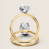 Alcina Ring: 2 Carat Oval Lab Diamond Solitaire Engagement Ring