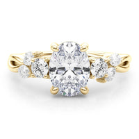 The Alma — Oval Lab Grown Diamond Engagement Ring with Side Stones thumbnail 4