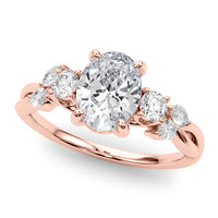 The Alma — Oval Lab Grown Diamond Engagement Ring with Side Stones thumbnail 6