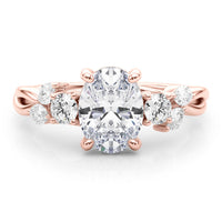The Alma — Oval Lab Grown Diamond Engagement Ring with Side Stones thumbnail 7