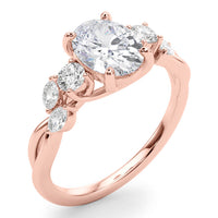 The Alma — Oval Lab Grown Diamond Engagement Ring with Side Stones thumbnail 8