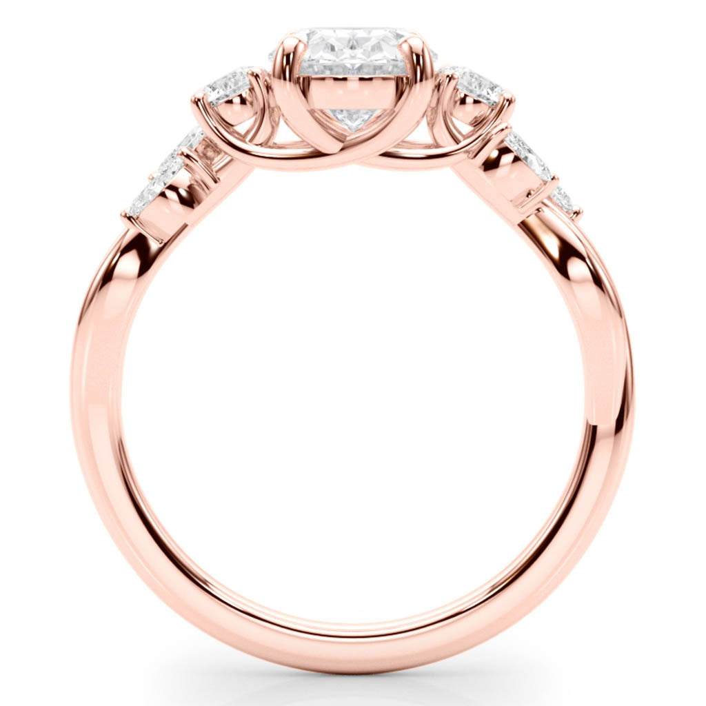 The Alma — Oval Lab Grown Diamond Engagement Ring with Side Stones — hand-finished lab grown engagement ring by Monroe Yorke Diamonds — view 9